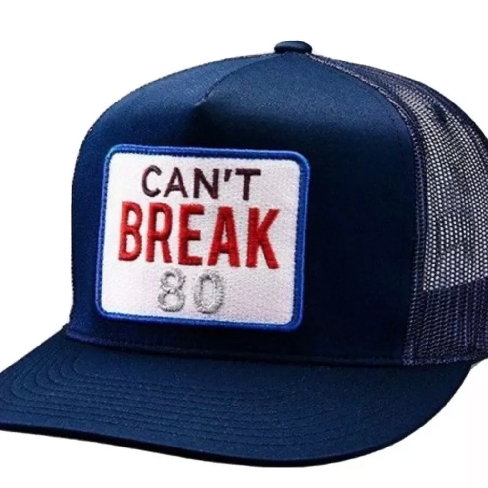 G/FORE Navy Trucker Hat with 'CAN'T BREAK 80' Patch